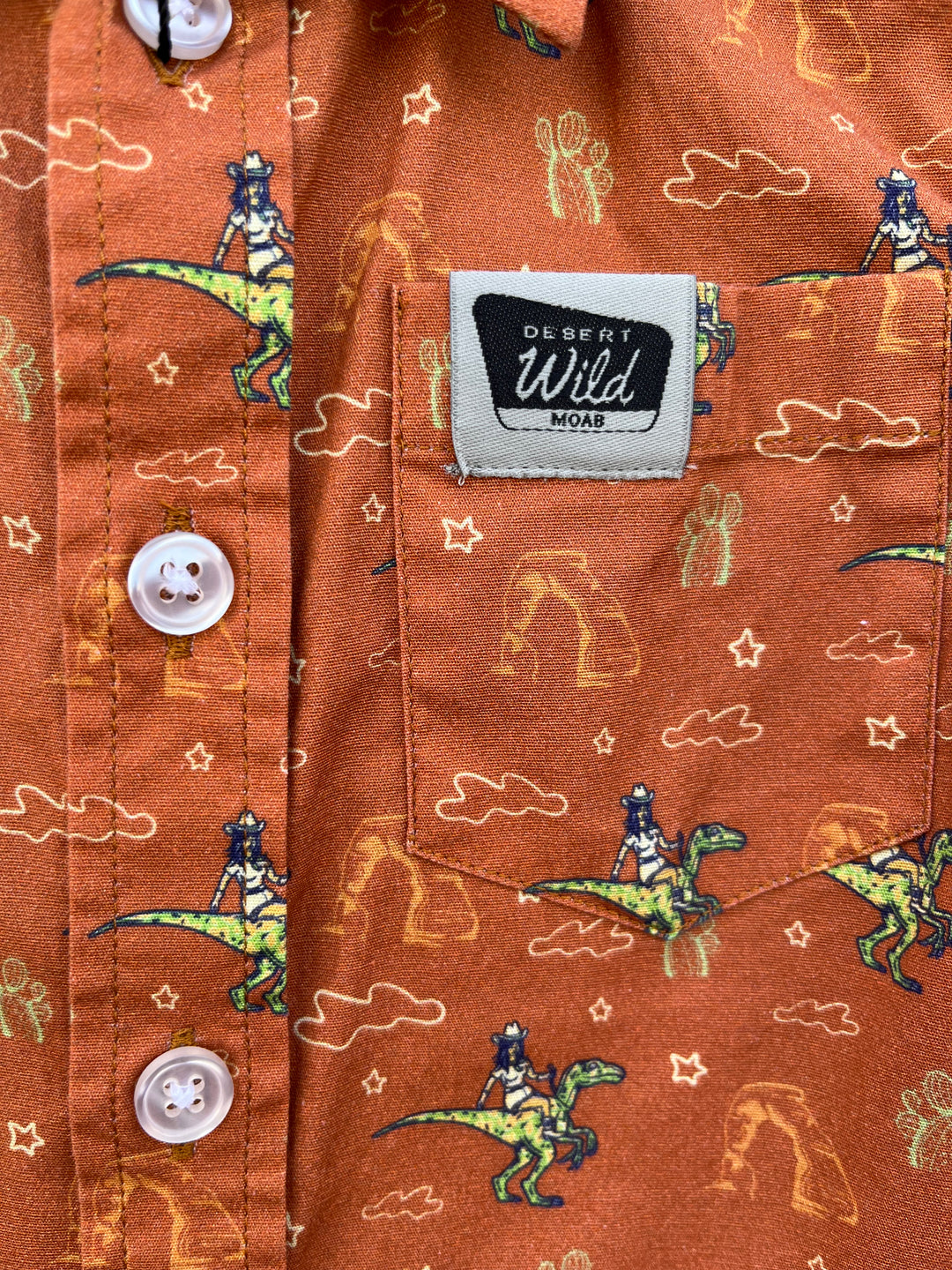 Cowgirl Raptor Toddler Button Up