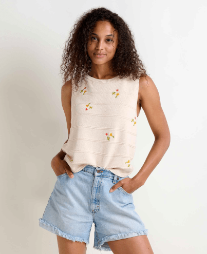 Bianca Crew Tank Embroidered