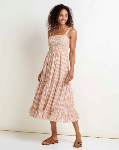 Taj Hemp Tiered Midi SL Dress