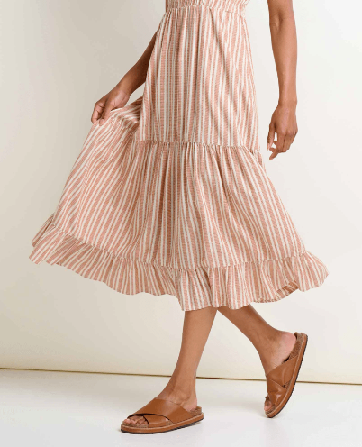 Taj Hemp Tiered Midi SL Dress