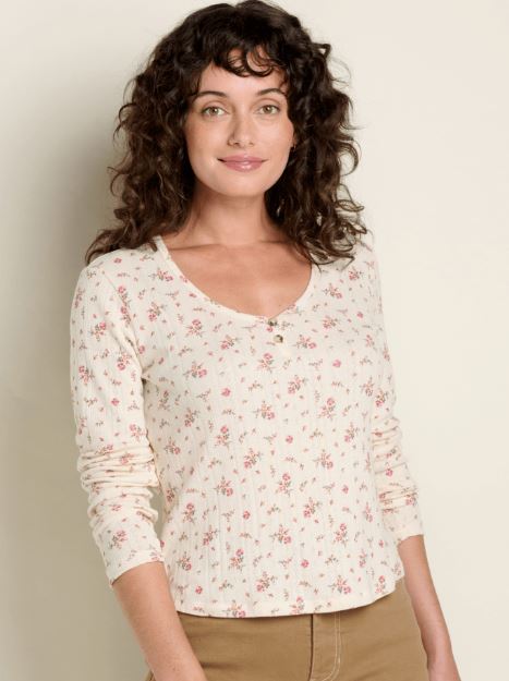 Foothill Pointelle Henley LS Shirt