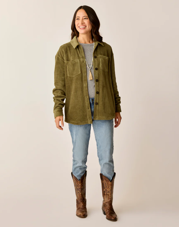 Hudson Stretch Cord Shacket
