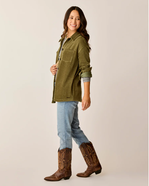Hudson Stretch Cord Shacket